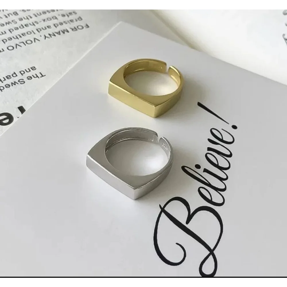 NEW Unisex Men's Ring Adjustable Gold-Plated‎ S925, Size Small